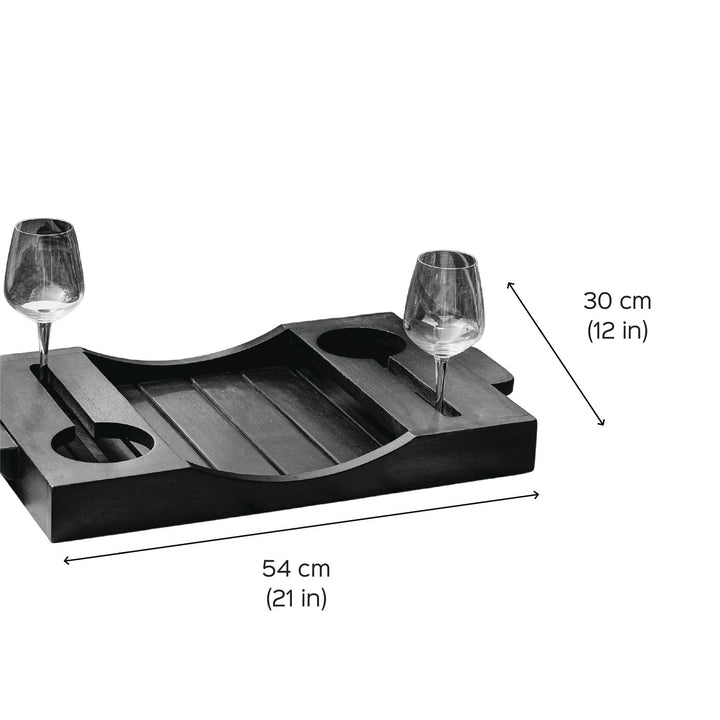 Handmade Aakar Dhaari Wooden Wine Tray