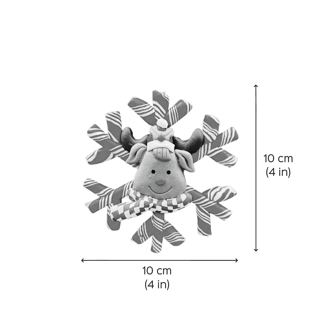 Handmade Snowman In A Snowflake Clay Ornaments For Christmas Tree Decoration