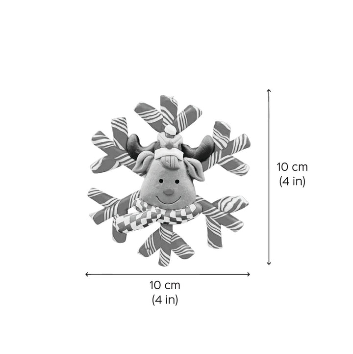 Handmade Snowman In A Snowflake Clay Ornaments For Christmas Tree Decoration