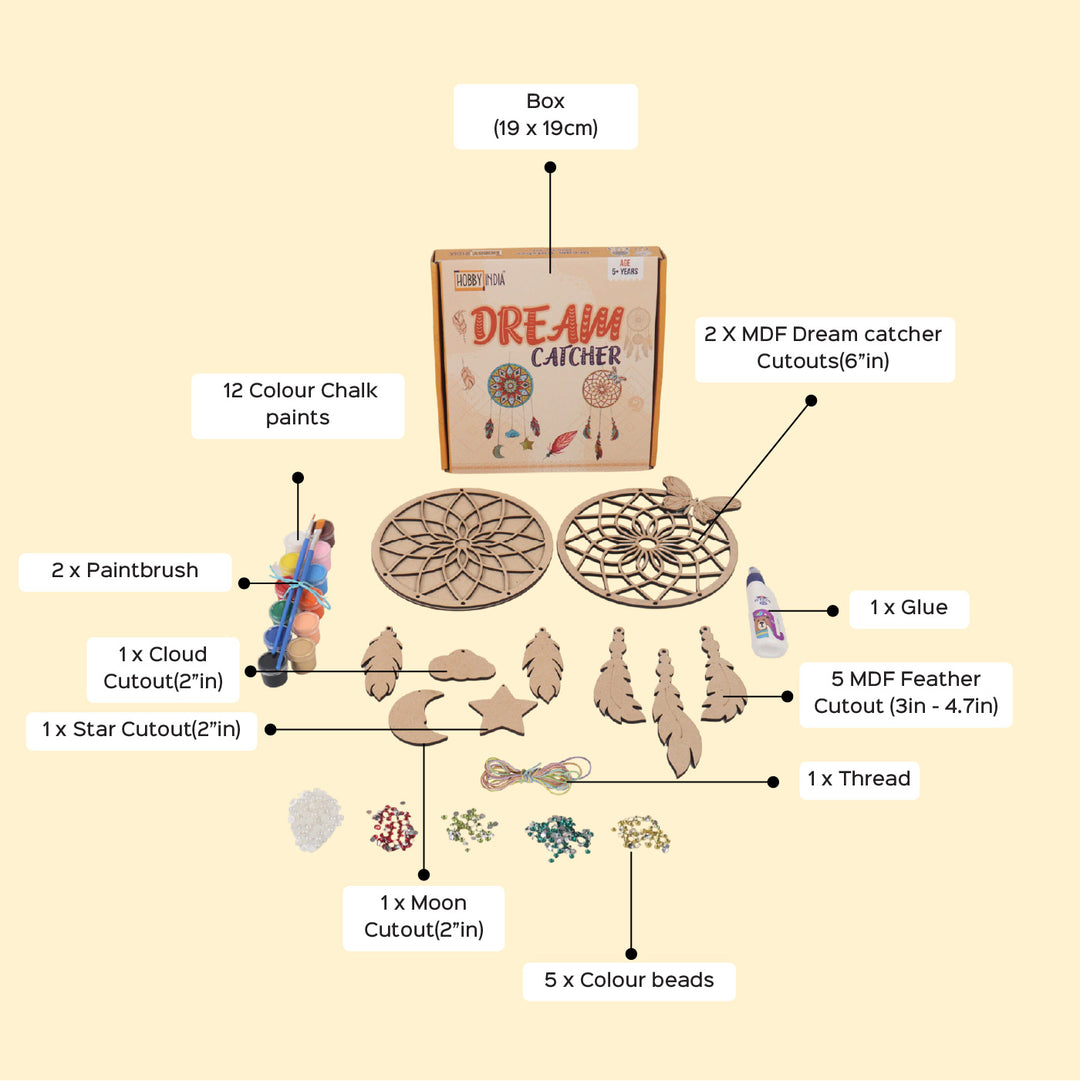 Pre Marked MDF Dream Catcher Makings MDF Wood DIY Kit