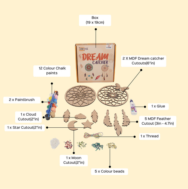 Pre Marked MDF Dream Catcher Makings MDF Wood DIY Kit