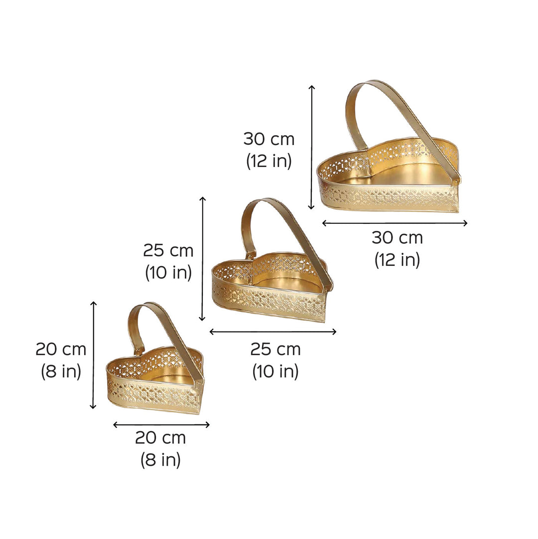 Handmade Heart Shape Gifting Tray | Set Of 3