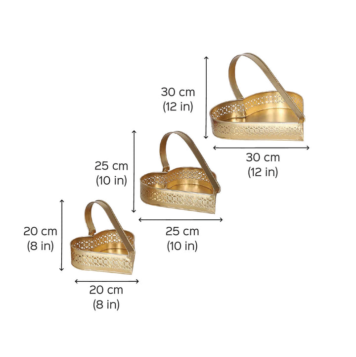 Handmade Heart Shape Gifting Tray | Set Of 3
