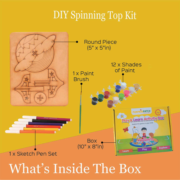 Handmade DIY Spinning Top Craft DIY Kit | Set of 8