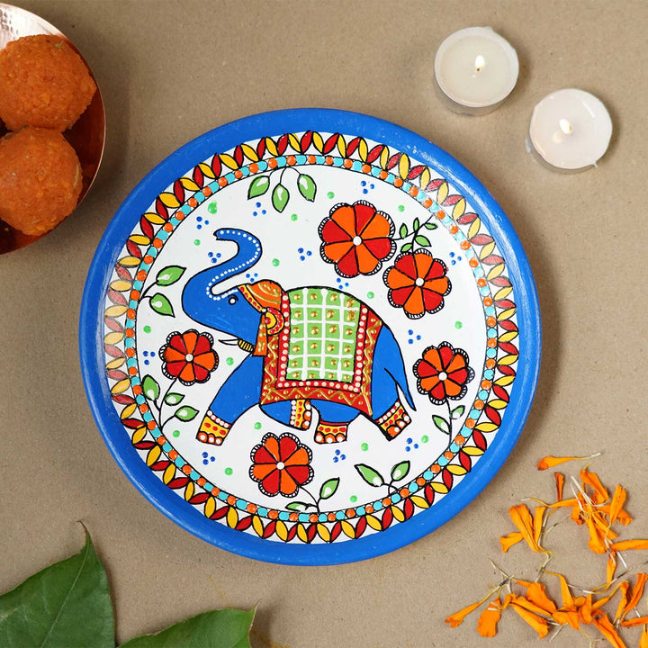 Handmade Terracotta Madhubani Design Wall Plate