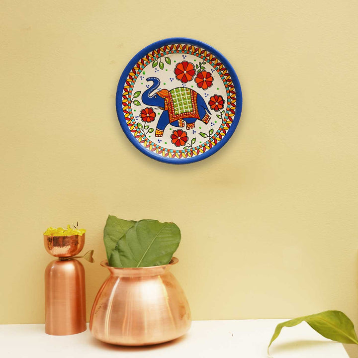 Handmade Terracotta Madhubani Design Wall Plate