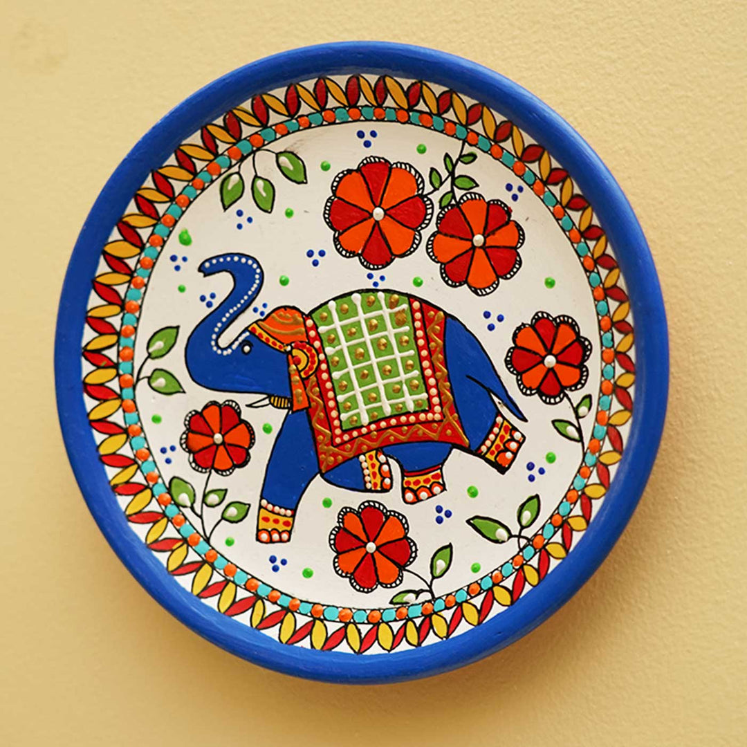 Handmade Terracotta Madhubani Design Wall Plate