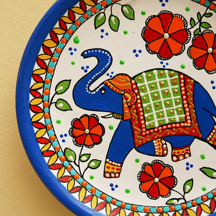 Handmade Terracotta Madhubani Design Wall Plate