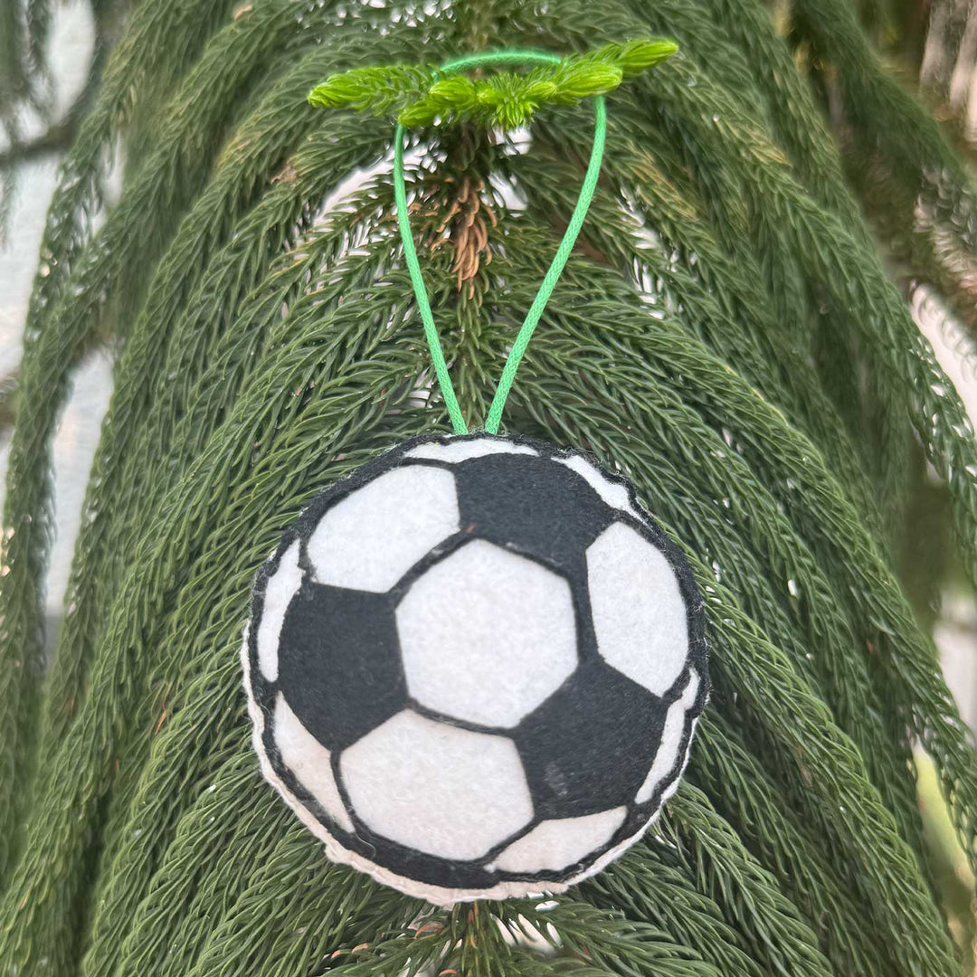 Handmade Football Kids Felt Ornament For Christmas Tree Decoration | Set Of 2