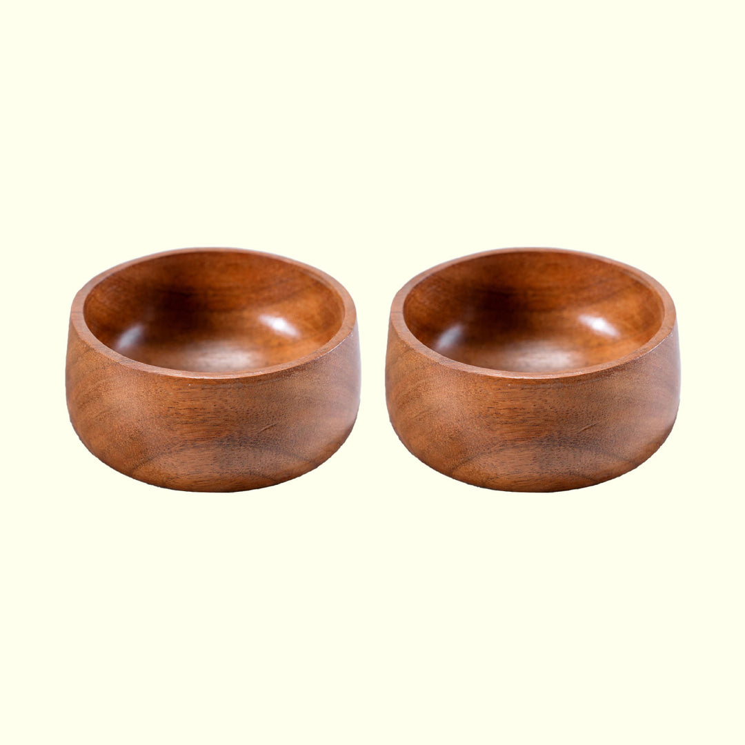 Gumbad Acacia Wood Dip Bowl I Set of 2