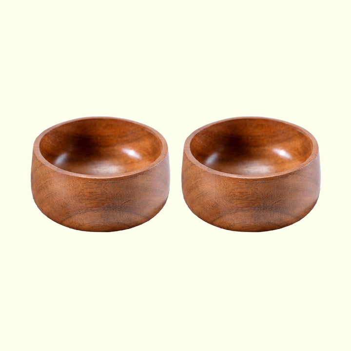 Gumbad Acacia Wood Dip Bowl I Set of 2