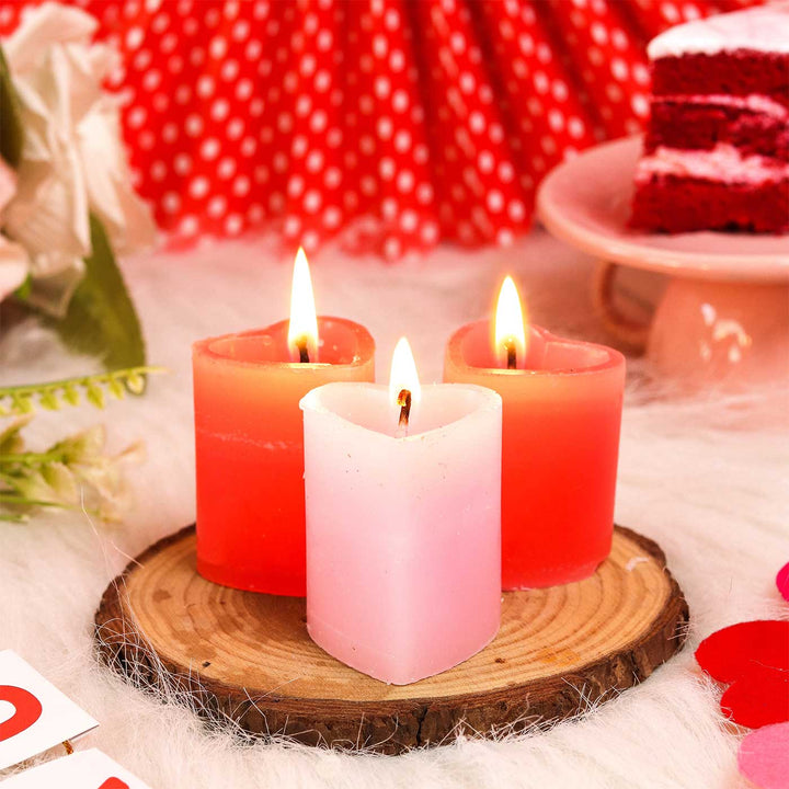 Handmade Heart Shaped Soy Wax Scented Candle For Couples | Set Of 3