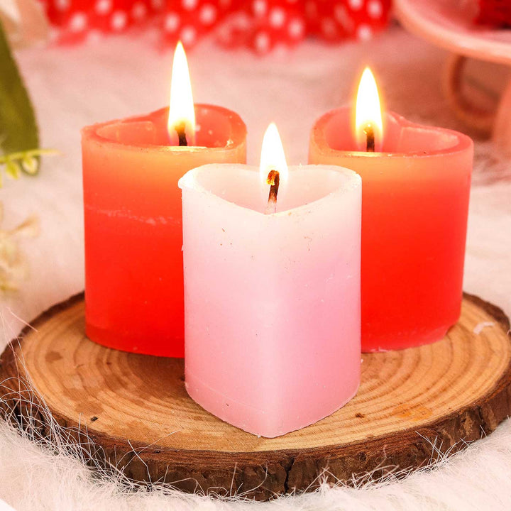 Handmade Heart Shaped Soy Wax Scented Candle For Couples | Set Of 3