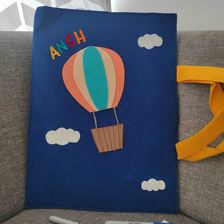 Personalized Handmade Hot Air Balloon Theme Felt Kids Craft Folder