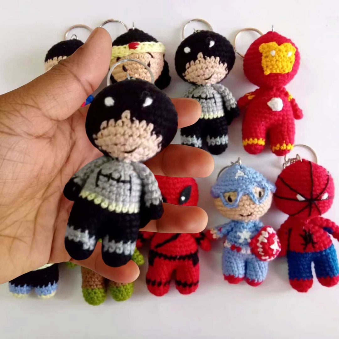 Handmade Crochet Superheros Theme Cotton Keychain