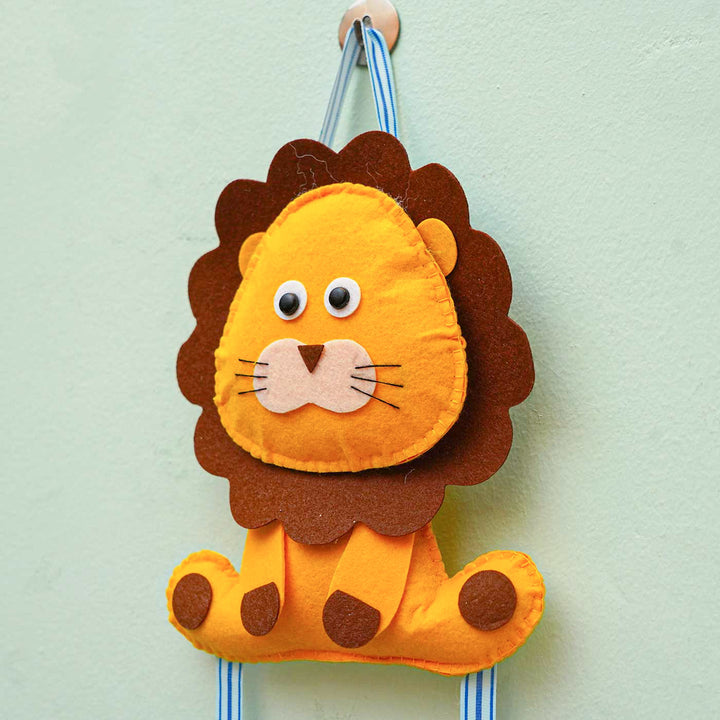 Personalized Handmade Lion Theme Felt Name Plate