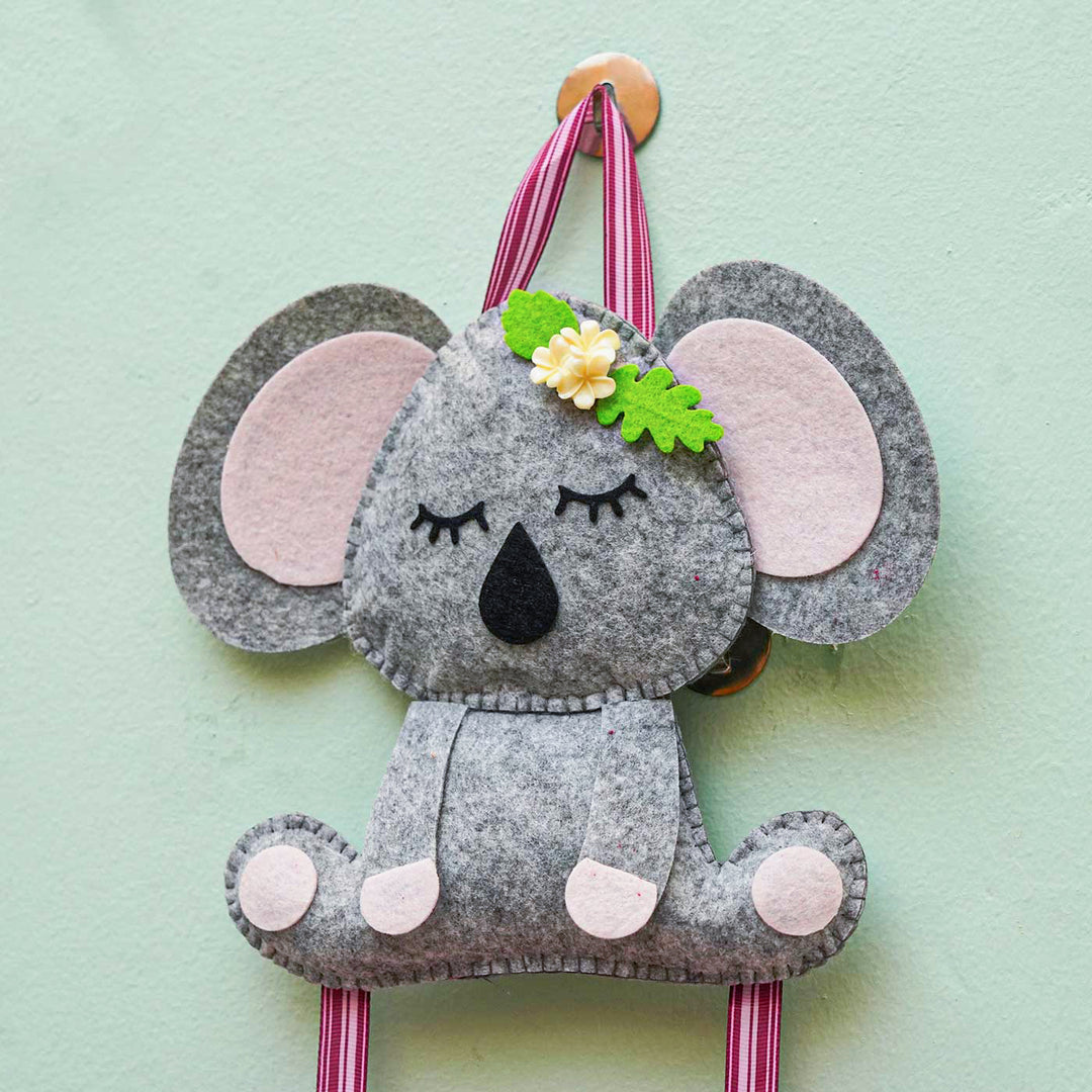 Personalized Handmade Koala Theme Felt Name Plate