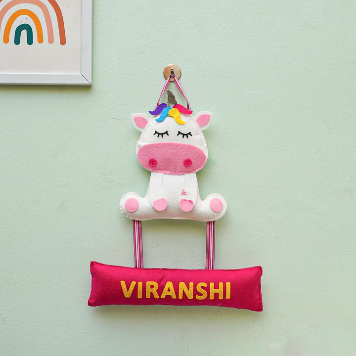 Personalized Handmade Unicorn Theme Felt Name Plate