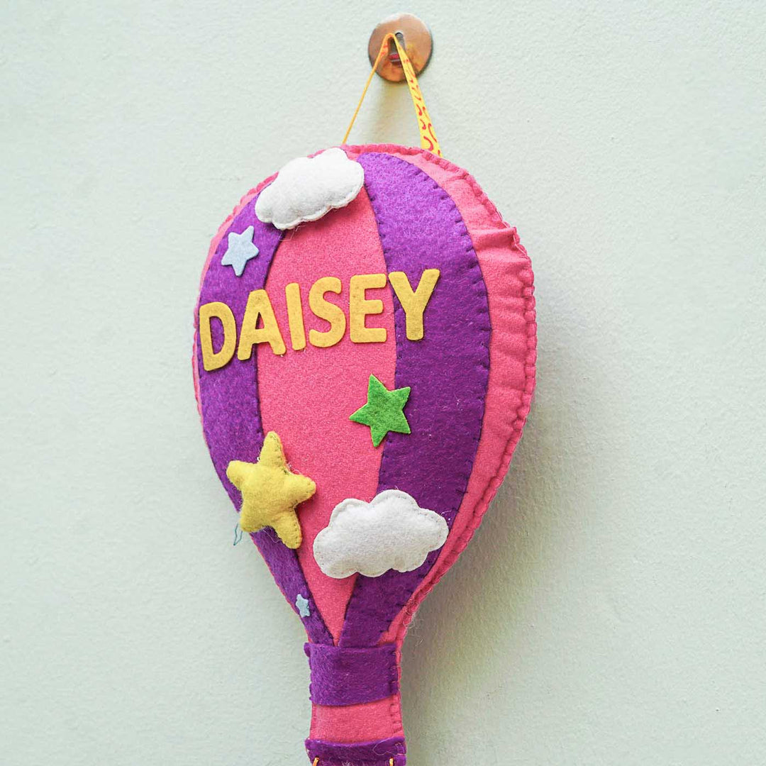 Personalized Handmade Hot Air Ballon Felt Name Plate