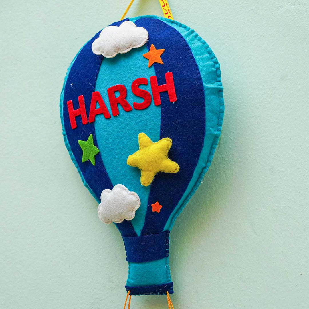 Personalized Handmade Hot Air Ballon Felt Name Plate