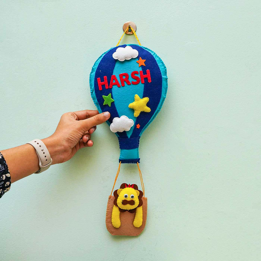 Personalized Handmade Hot Air Ballon Felt Name Plate