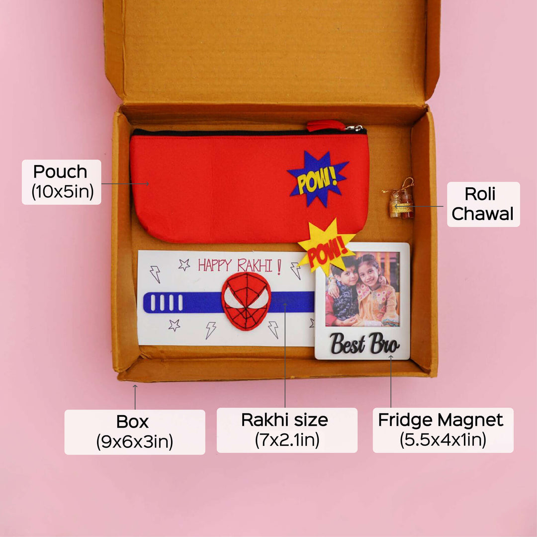 Kid's Rakhi Hamper with Pouch and Fridge Magnet