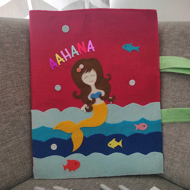 Personalized Handmade Mermaid Theme Felt Kids Craft Folder