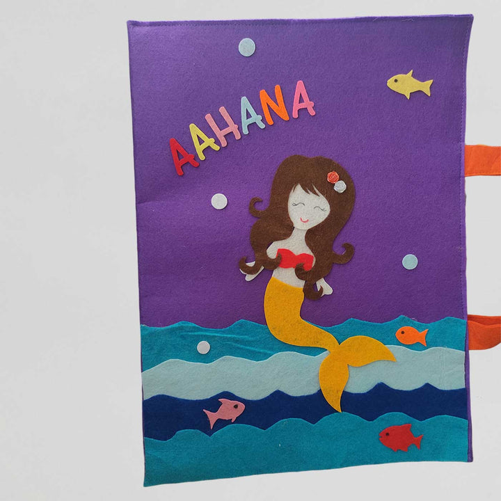 Personalized Handmade Mermaid Theme Felt Kids Craft Folder