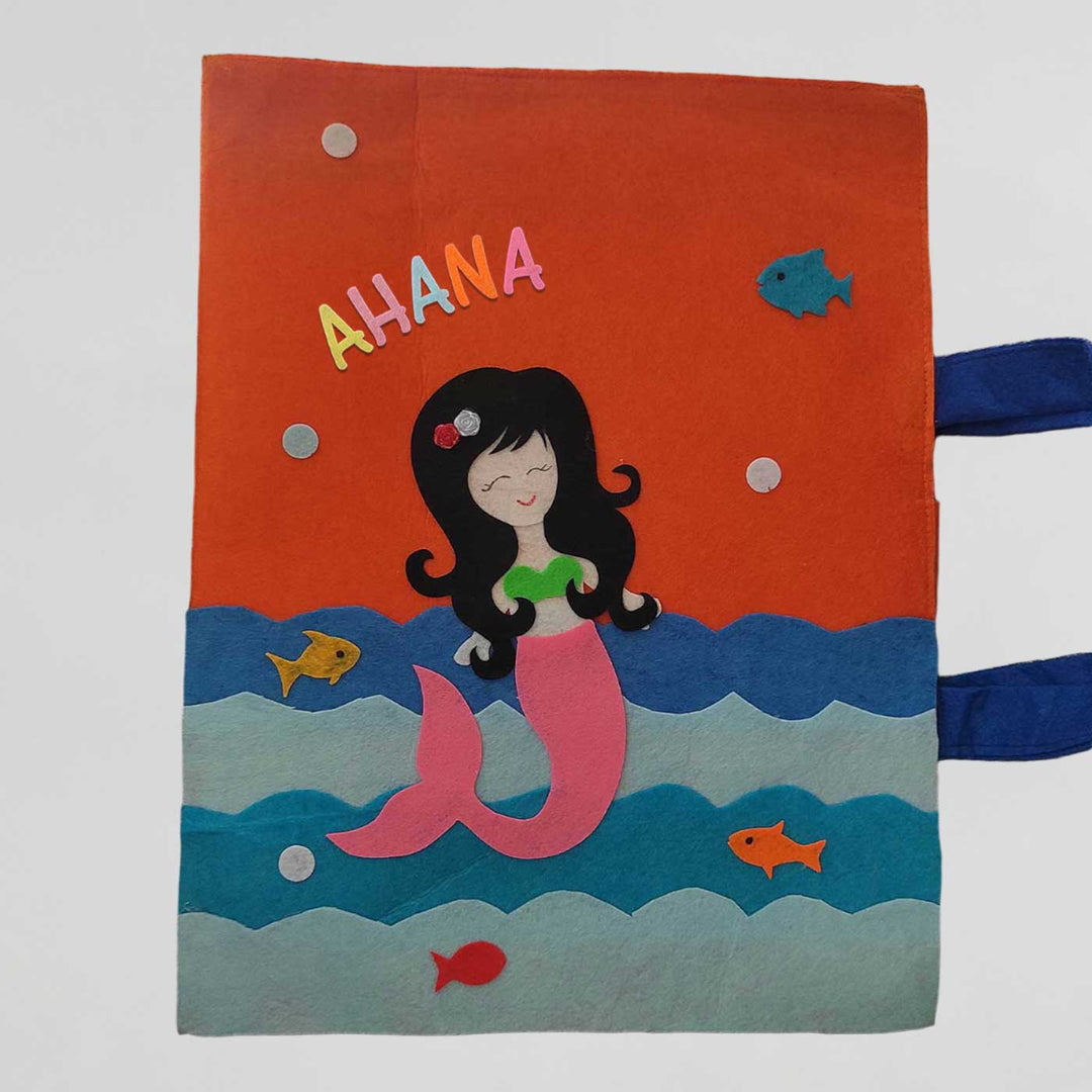 Personalized Handmade Mermaid Theme Felt Kids Craft Folder