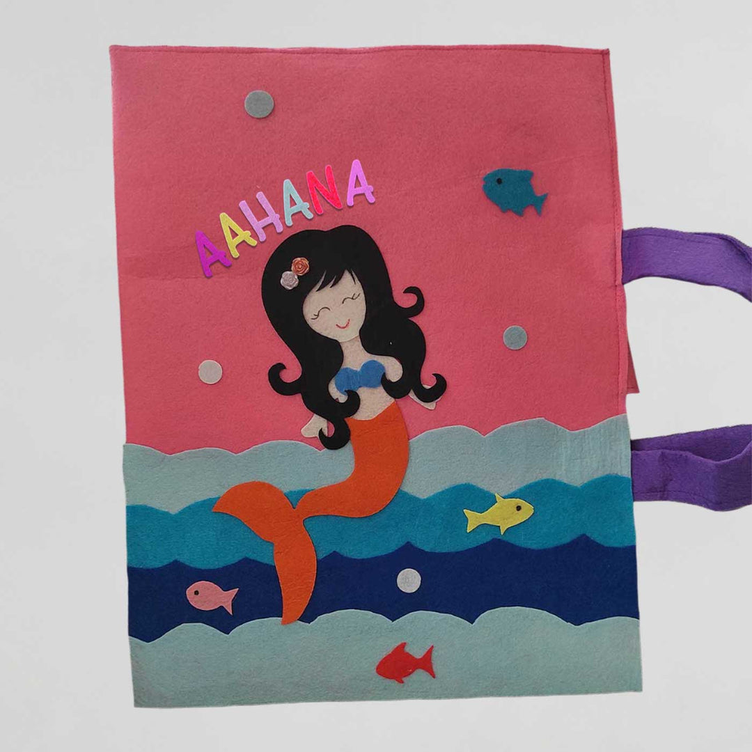 Personalized Handmade Mermaid Theme Felt Kids Craft Folder