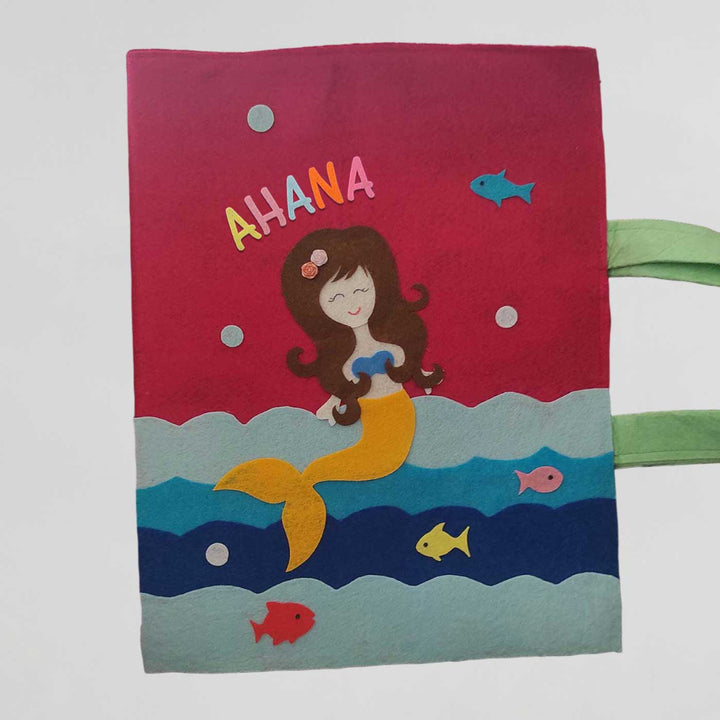 Personalized Handmade Mermaid Theme Felt Kids Craft Folder