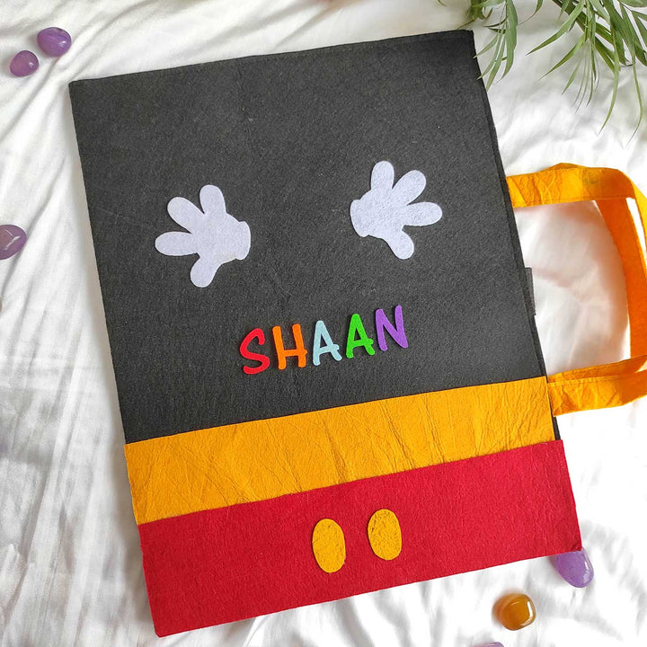 Personalized Handmade Mickey Mouse Theme Felt Kids Craft Folder