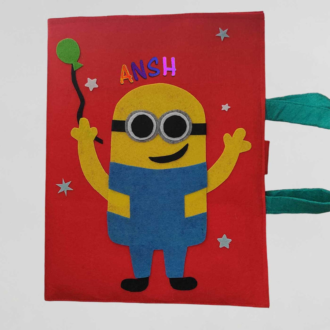 Personalized Handmade Minion Theme Felt Kids Craft Folder