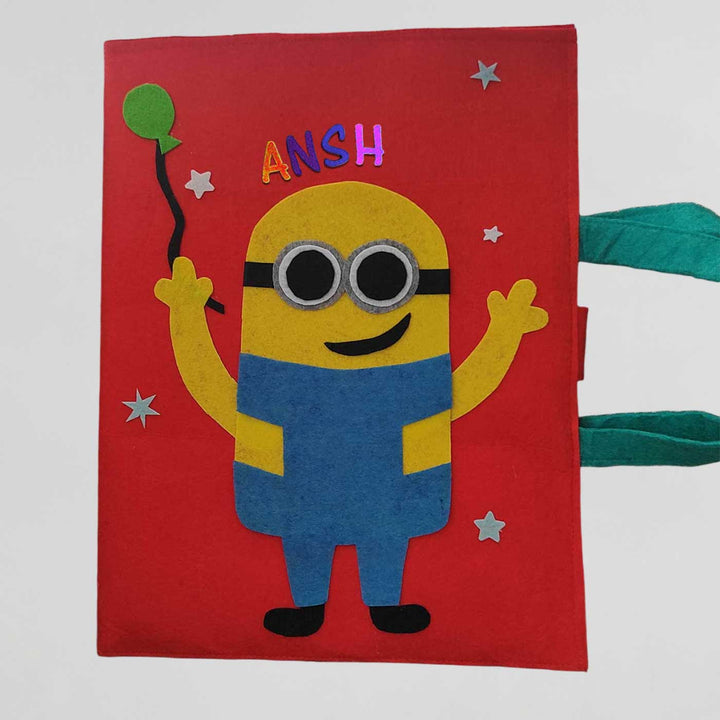 Personalized Handmade Minion Theme Felt Kids Craft Folder