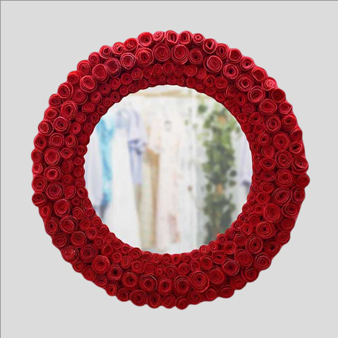 Handmade Red Rose Mirror Gift For Her