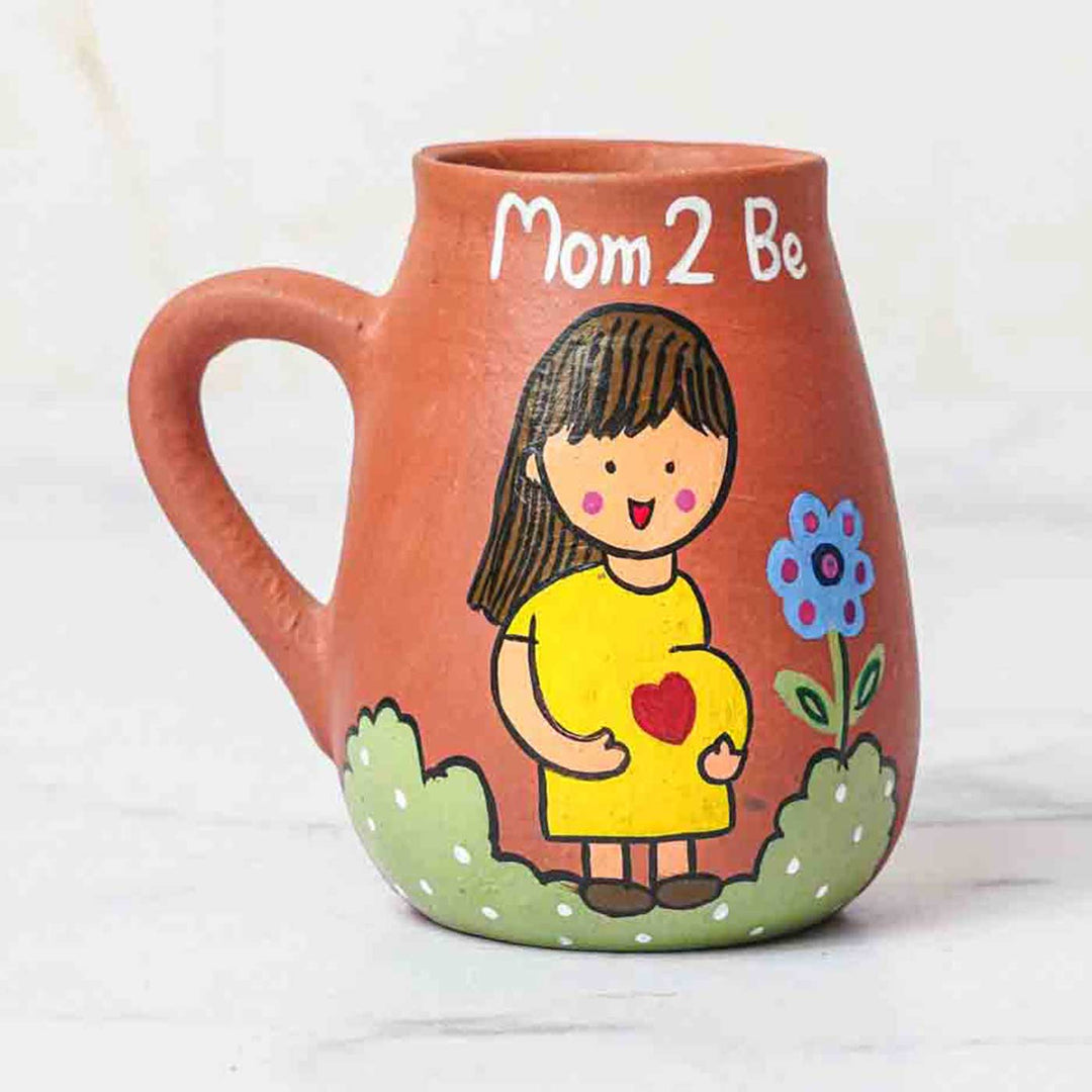 Personalized Hand-painted Mom to be Terracotta Mug