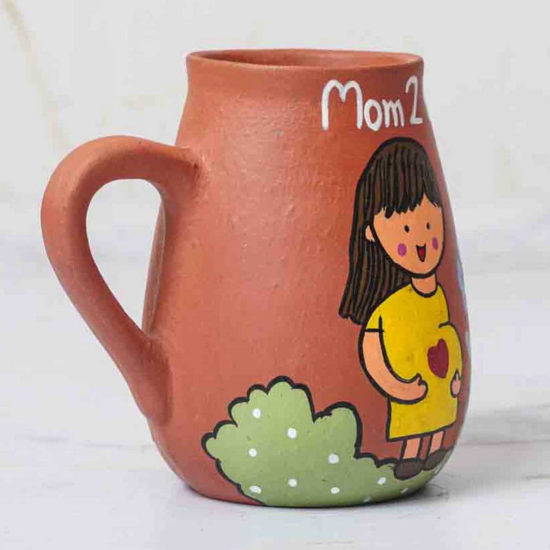 Personalized Hand-painted Mom to be Terracotta Mug