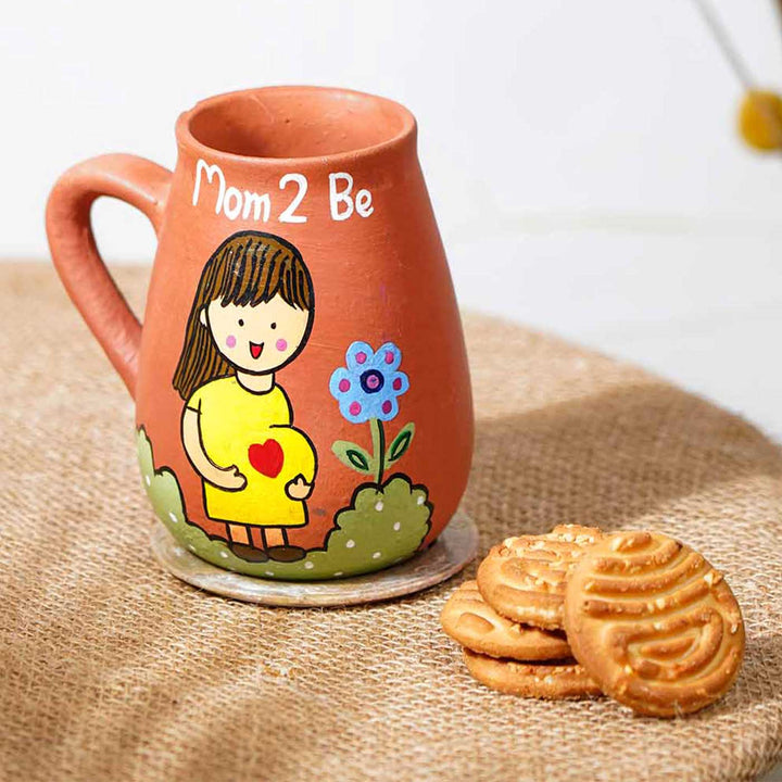 Personalized Hand-painted Mom to be Terracotta Mug