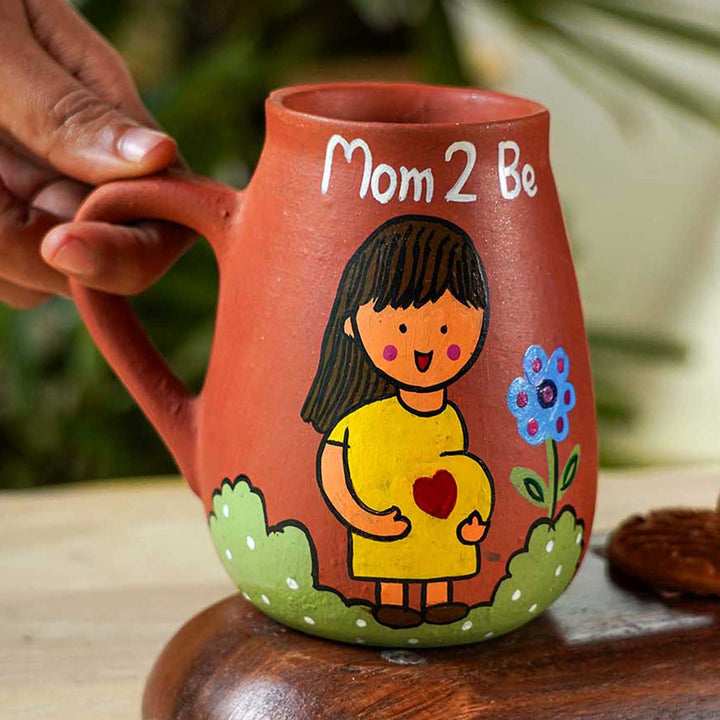 Personalized Hand-painted Mom to be Terracotta Mug