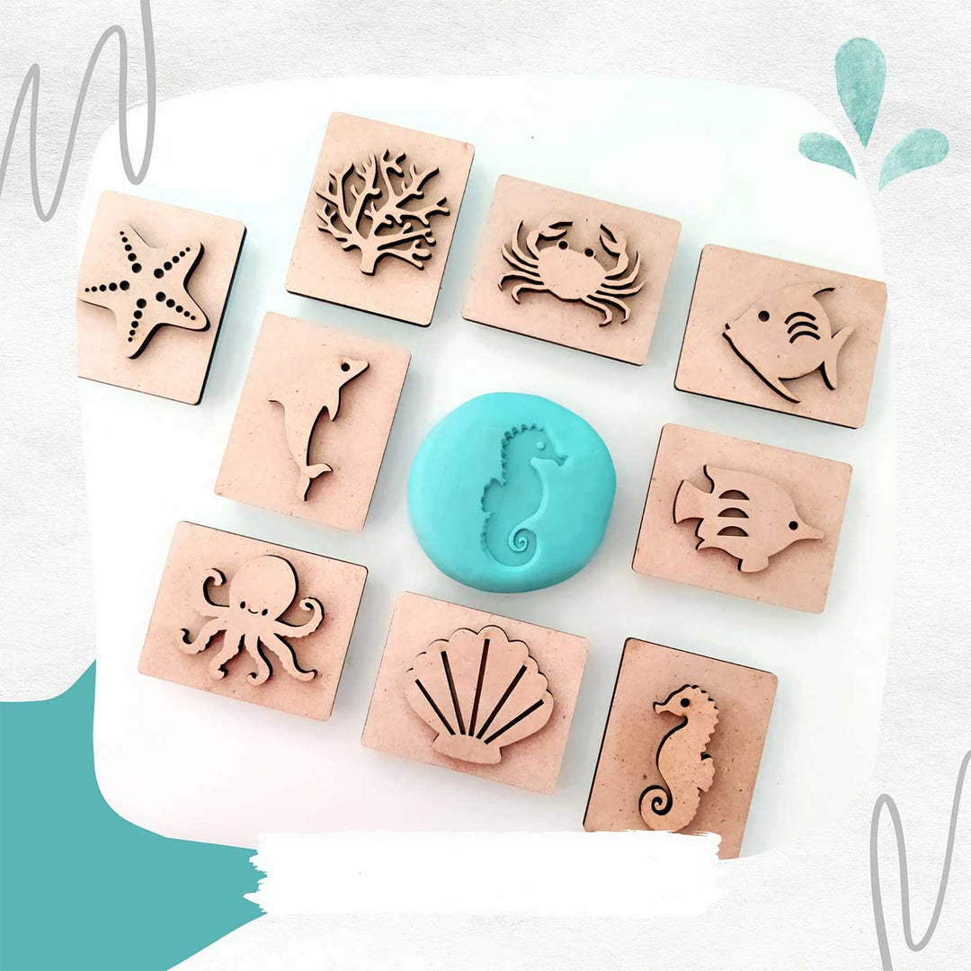 Handmade Ocean Play Dough Stamp | Set Of 9