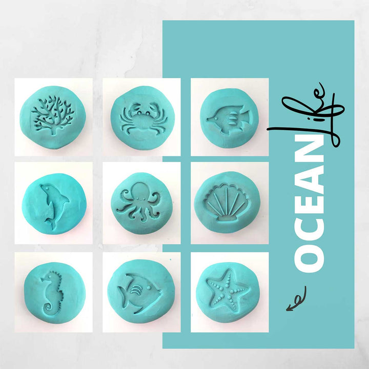 Handmade Ocean Play Dough Stamp | Set Of 9