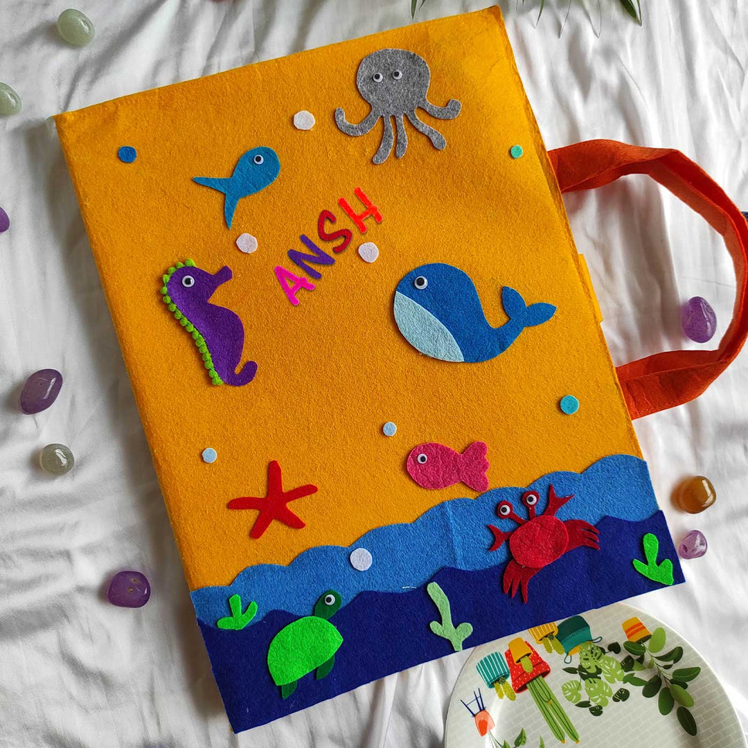 Personalized Handmade Ocean Theme Felt Kids Craft Folder