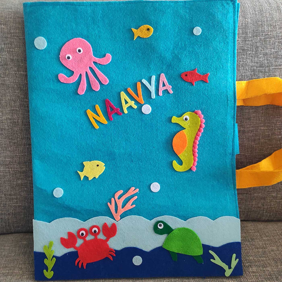 Personalized Handmade Ocean Theme Felt Kids Craft Folder