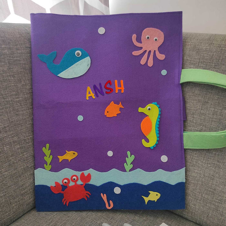 Personalized Handmade Ocean Theme Felt Kids Craft Folder