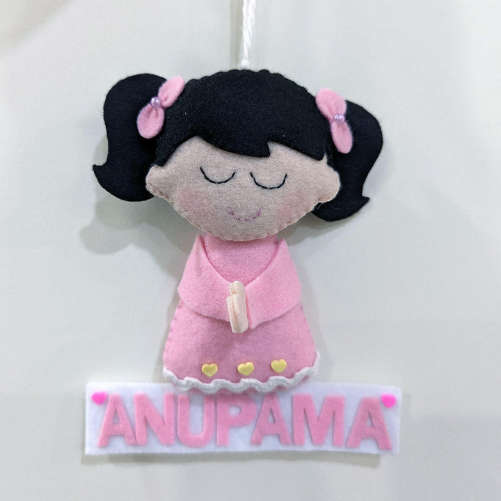 Personalized Handmade Felt Angel Girl Christmas Ornament