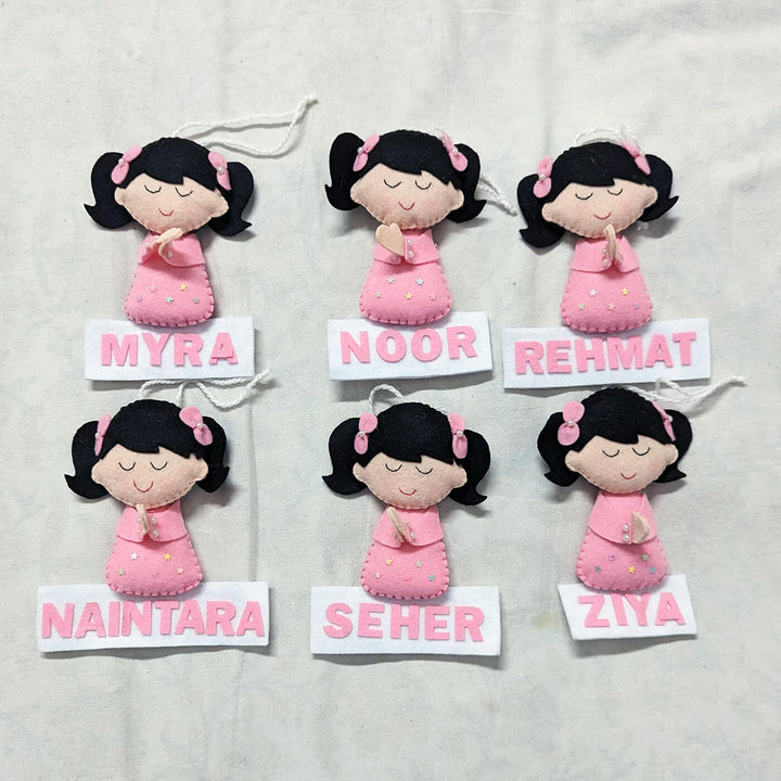 Personalized Handmade Felt Angel Girl Christmas Ornament