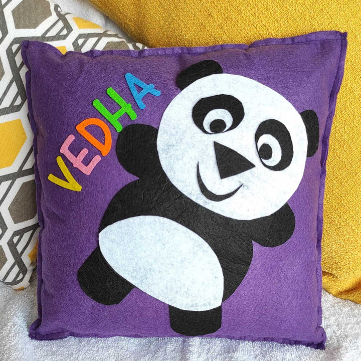 Personalized Handmade Panda Theme Felt Kids Pillow