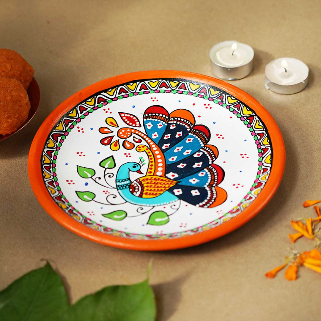 Handmade Terracotta Madhubani Design Wall Plate