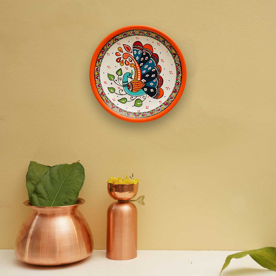 Handmade Terracotta Madhubani Design Wall Plate