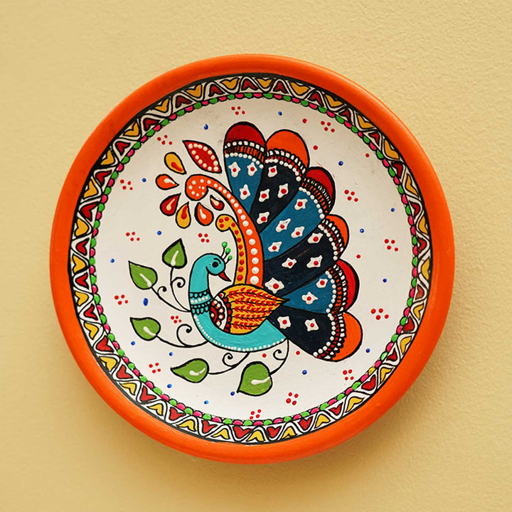 Handmade Terracotta Madhubani Design Wall Plate